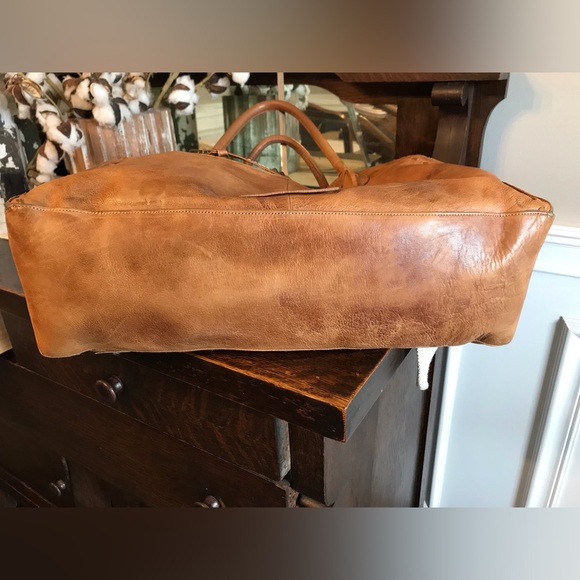 Bed Stu Leather Rockaway Shoulder Crossbody Bag Tote Tan Rustic MSPR $330 - Picture 7 of 14
